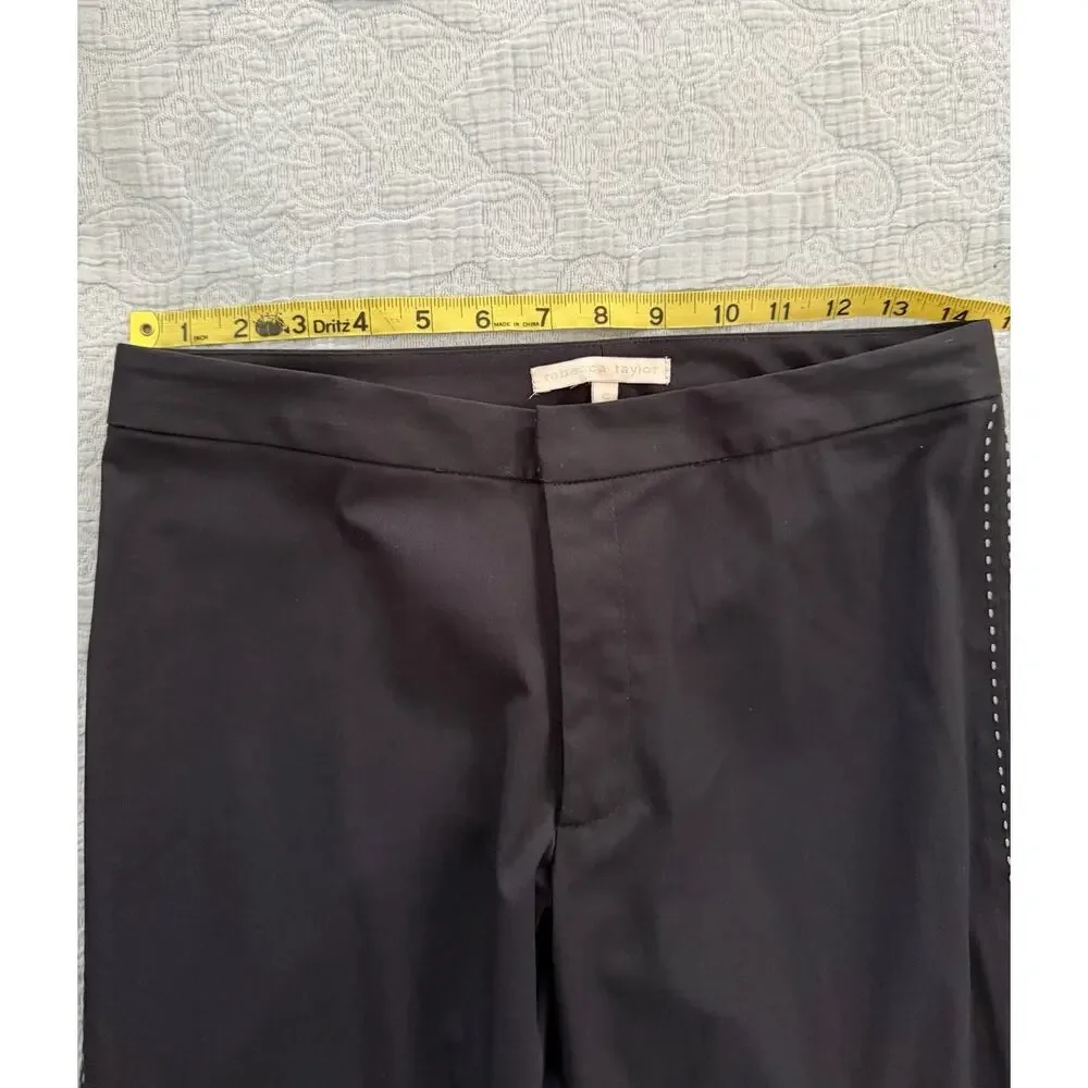 Vintage Y2K Rebecca Taylor Tailored Black Trouser Pants Size 4